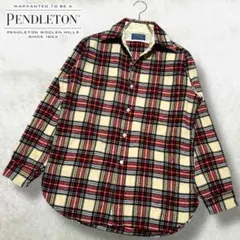 希少 70s ペンドルトン USA製 ネルシャツ チェック 赤 ウール 高配色