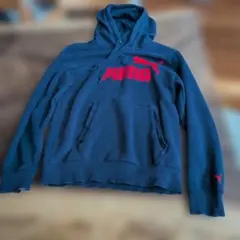 PUMA プーマ パーカー ネイビー レッド ロゴ　US使用 XSのサムネイル