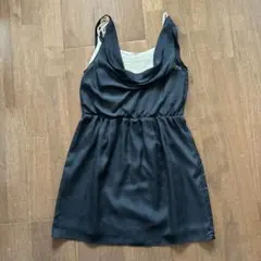 ブラックキャミワンピース サテン素材 レース