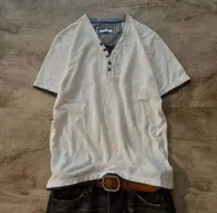 Archive striped henry neck s/s Y2K fade