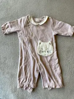 petit main ロンパース カバーオール 猫 50~70cm