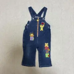 ミキハウス　デニムサロペット　ワッペン　オーバーオール　クマ　男の子ベビー