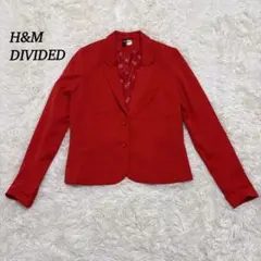 H&M DIVIDED テーラードジャケット【XL】レディース 裏地リボン 赤
