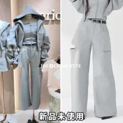 ダーリッチ ボンディングスウェットサイドスリットワイドパンツ グレー M