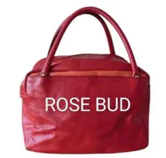 美品！ROSE BUD　ローズバット　本革ボストン型バック　綺麗な赤のサムネイル