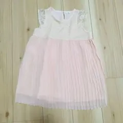 110cm ベビーピンク レース プリーツ　チュニック　女の子