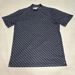 【美品】PUMA GOLF★グラフィックストライプ半袖モックネックゴルフウェア★