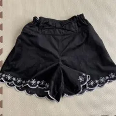 ANNA SUI mini 花柄刺繍　キュロットスカート　サイズ130 ブラック