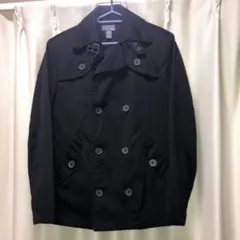 H&M ブラック ダブルブレスト トレンチコート EU 44