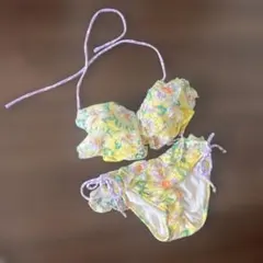 花柄レース フリルビキニ セパレート水着のサムネイル