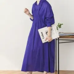 新品　リルニーナ　コットンボイル シャーリングシャツワンピース　2way
