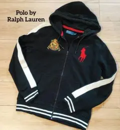 は*み様 ポロ ラルフローレン ジップパーカー ボーダーリブ Lサイズ 黒