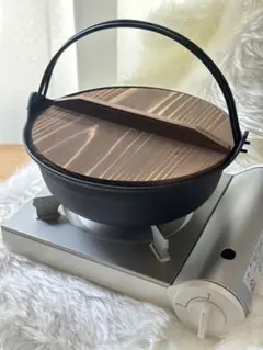 日本製美品セット・及源鉄器 お国自慢鍋 24cm ＆ 無印良品 カセットこんろのサムネイル