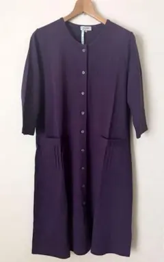 コムサデモード ホーム ワンピース ルームウェア パジャマ M 紫 長袖 綿