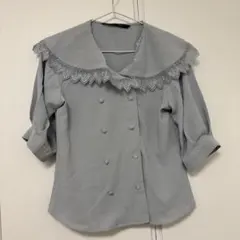 an another angelus レース襟 ダブルボタン 半袖ブラウスのサムネイル