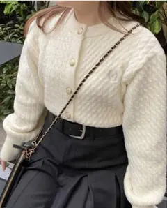 NICE CLAUP アイボリー カーディガン　Fサイズ