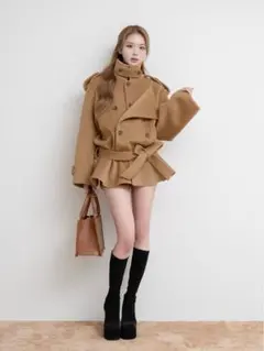 Darich ダーリッチ ドロップショルダージャケットコート キャメル