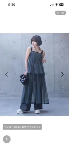 PAGEBOY｜シースルー グレー キャミワンピース FREE