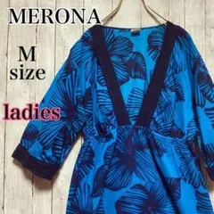 松*合様 【MERONA】メローナ ボタニカル柄 ワンピース チュニック 切り替