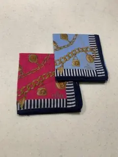FENDI ハンカチスカーフ2枚セット ピンク ブルー