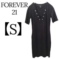美品✨FOREVER 21【S】ブラック ミニワンピース ミニ オシャレシンプル
