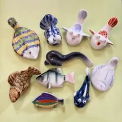 魚型陶器箸置き10個セット まとめ売り