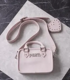 pium ぴうむ ハートポーチ付きはしごリボンスクエアボストンバッグ