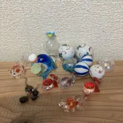 ガラス細工　金魚、ネズミ、おたまじゃくし他