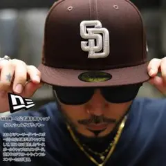 New Era 59FIFTY SDロゴ ブラウンキャップ 7 3/8