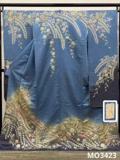 振袖 仮絵羽 吉澤の友禅 金駒 金彩 正絹 未仕立て品 八掛付き MOK581