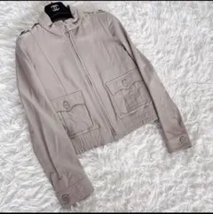 希少✨美品【バーバリーロンドン】羊革 ラムレザー ジャケット グレージュ 40L