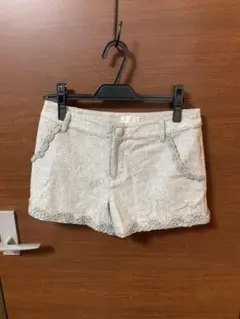 レース グレー ショートパンツ スウェット風