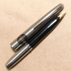 プラチナ万年筆 万年筆 18K WG 細字 ステンレス ストライプ 廃番 廃盤