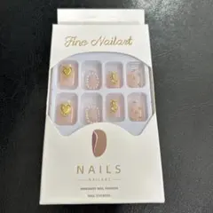 ❤️新品❤️ゴールド装飾付きピンクネイルチップ 10個入り