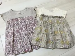 プティマイン　花柄チュニック 80