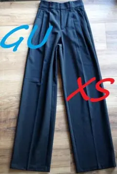 試着のみ】 GU ジーユー タックワイドパンツ オンライン特別商品 丈長め XS