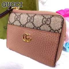 【極美品・希少】グッチ ミニ 財布 L字ファスナー GGスプリーム マーモント