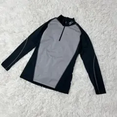 【c5936】Mizuno ジャージ ハーフジップ　ブラック　グレー