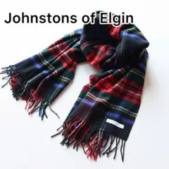 5425【美品】ジョンストンズ　大判ストール ウール カシミヤ 旧タグ