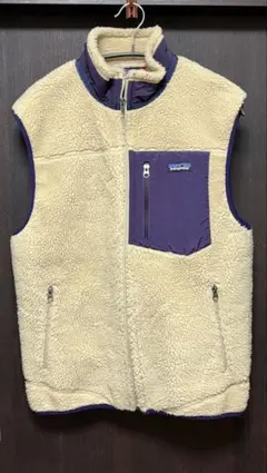 patagonia メンズ クラッシック レトロXベスト クリーム/パープル M
