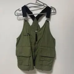 【美品】ニコアンド　ポケットベスト フィッシングベスト ミリタリー/カーキ