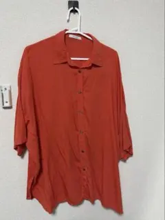 JEANASISジーナシス Tツイルカバーリング BIGシャツSS オレンジ