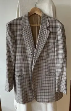 80s Aquascutum 英国製 ヴィンテージ ウール テーラードジャケット