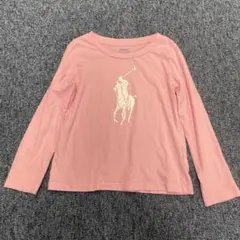美品Polo Ralph Lauren ピンク 長袖カットソー 44T/110