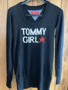 TOMMY GIRL ワンピース　長袖ニット　黒