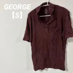 상태좋음 ✨️ S メンズGEORGE バーガンディ ポロシャツ ブラウン