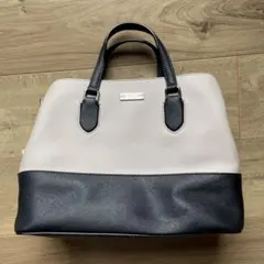 グレージュ×ブラック　バイカラー　ハンドバッグ　ケイトスペード