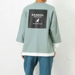 【KANGOL】ビッグロゴ スウェット レイヤード風 トップス XL