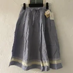 SELF SERVICE リネン コットンスカート ブルー　新品未使用