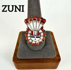 ZUNI RS刻印　サンフェイス マルチカラー リング ズニ族